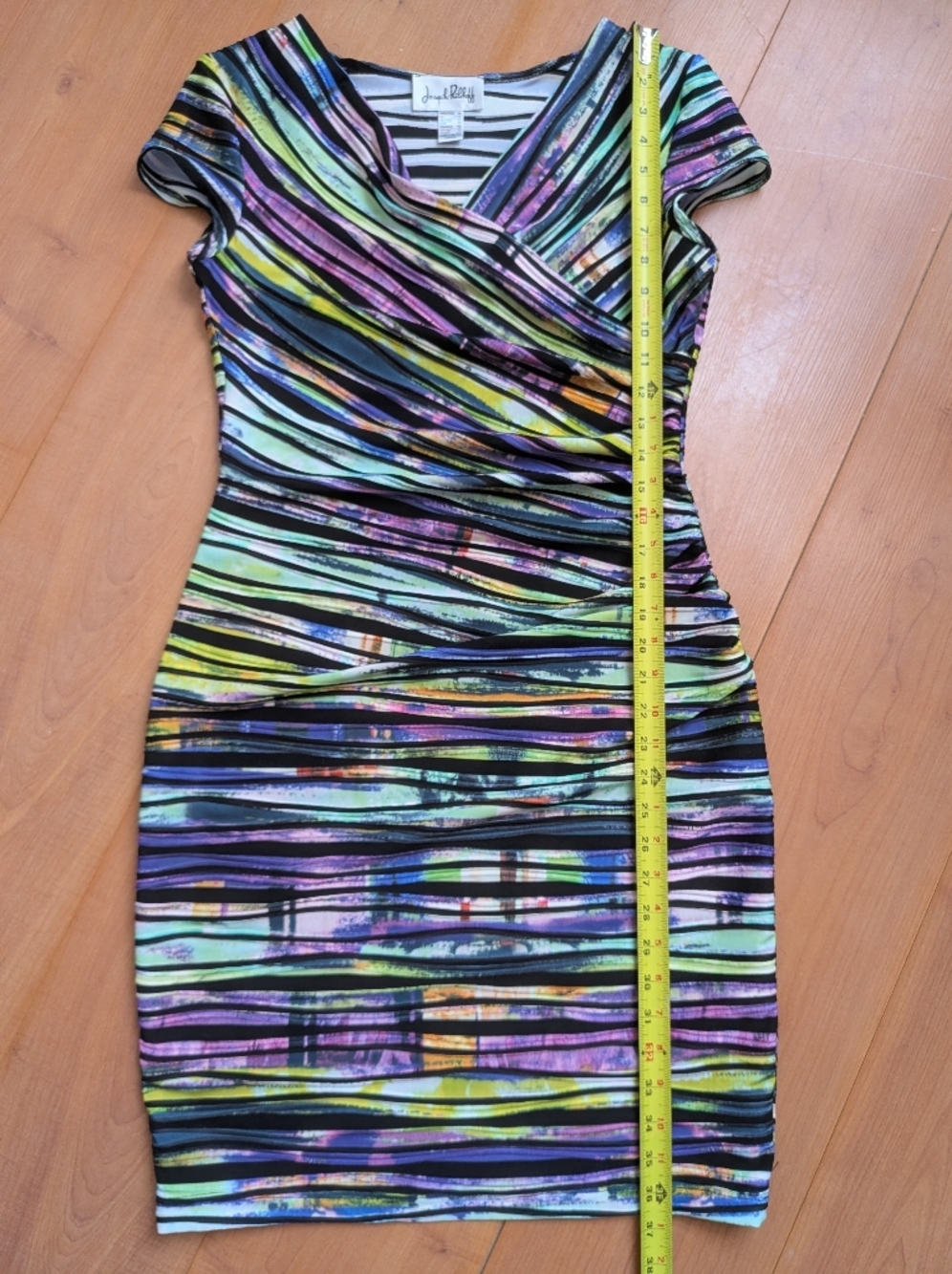 Joseph Ribkoff Reversible Textured Crossover Dress - Picture 7 of 12